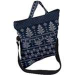 Winter Wonderland Pattern Fold Over Handle Tote Bag