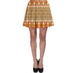 Winter Wonderland Seamless Pattern: Christmas Trees & Snowflakes on Dark Background Skater Skirt