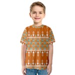 Winter Wonderland Seamless Pattern: Christmas Trees & Snowflakes on Dark Background Kids  Sport Mesh T-Shirt