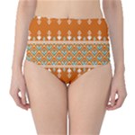 Winter Wonderland Seamless Pattern: Christmas Trees & Snowflakes on Dark Background Classic High-Waist Bikini Bottoms