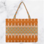 Winter Wonderland Seamless Pattern: Christmas Trees & Snowflakes on Dark Background Medium Tote Bag