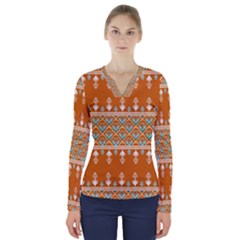 V-Neck Long Sleeve Top 