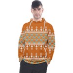 Winter Wonderland Seamless Pattern: Christmas Trees & Snowflakes on Dark Background Men s Pullover Hoodie