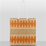 Winter Wonderland Seamless Pattern: Christmas Trees & Snowflakes on Dark Background Full Print Rope Handle Tote (Large)