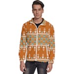 Winter Wonderland Seamless Pattern: Christmas Trees & Snowflakes on Dark Background Men s High Neck Windbreaker