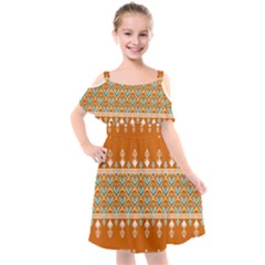 Kids  Cut Out Shoulders Chiffon Dress 