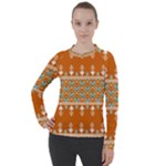 Winter Wonderland Seamless Pattern: Christmas Trees & Snowflakes on Dark Background Women s Pique Long Sleeve T-Shirt