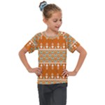 Winter Wonderland Seamless Pattern: Christmas Trees & Snowflakes on Dark Background Kids  Mesh Piece T-Shirt