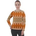 Winter Wonderland Seamless Pattern: Christmas Trees & Snowflakes on Dark Background Women s Long Sleeve Raglan T-Shirt