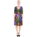 Abstract Colors - , Abstract Colors Wrap Up Cocktail Dress