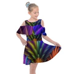 Kids  Shoulder Cutout Chiffon Dress 