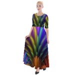 Abstract Colors - , Abstract Colors Half Sleeves Maxi Dress