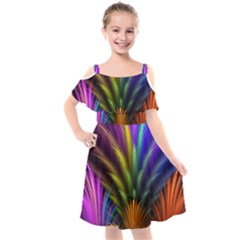 Kids  Cut Out Shoulders Chiffon Dress 