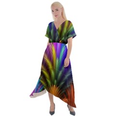 Cross Front Sharkbite Hem Maxi Dress 