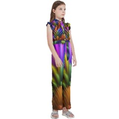 Kids  Sleeveless Ruffle Edge Band Collar Chiffon One Piece 