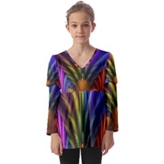 Kids  V Neck Casual Top 