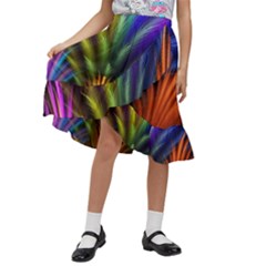 Kids  Ruffle Flared Wrap Midi Skirt 