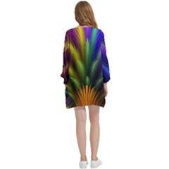 Open Front 3/4 Sleeve Batwing Chiffon Cardigan Kimono 