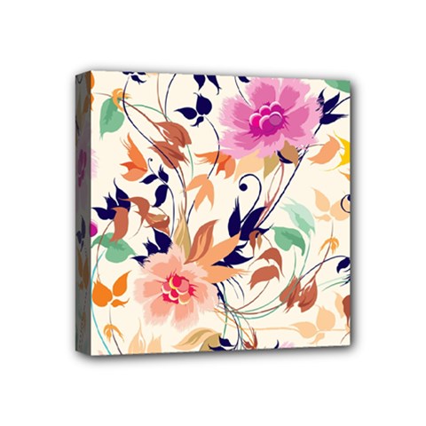 Abstract Floral Background Mini Canvas 4  x 4  (Stretched) from ArtsNow.com