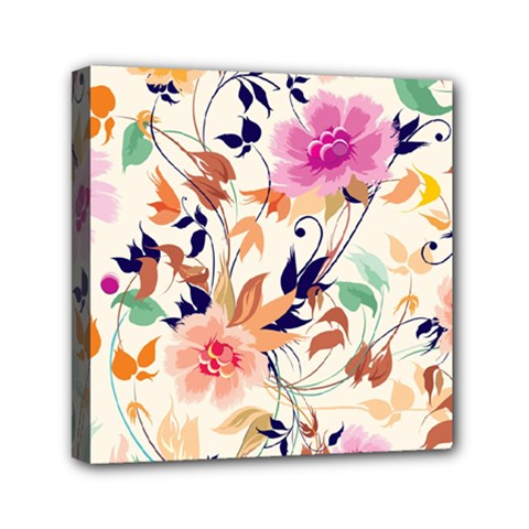 Abstract Floral Background Mini Canvas 6  x 6  (Stretched) from ArtsNow.com