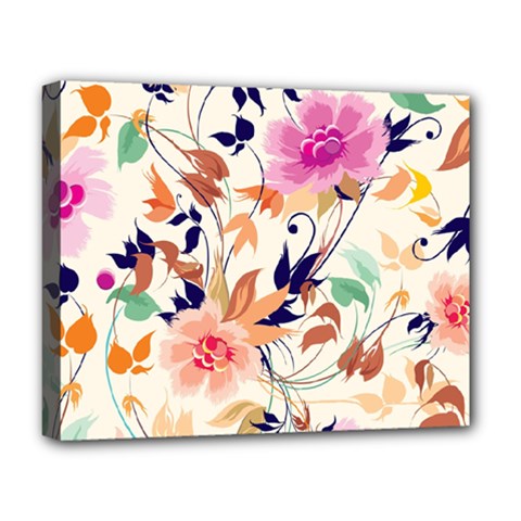 Abstract Floral Background Deluxe Canvas 20  x 16  (Stretched) from ArtsNow.com