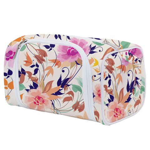 Abstract Floral Background Toiletries Pouch from ArtsNow.com