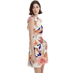 Cocktail Party Halter Sleeveless Dress With Pockets 