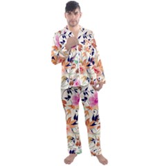 Men s Long Sleeve Satin Pajamas Set 