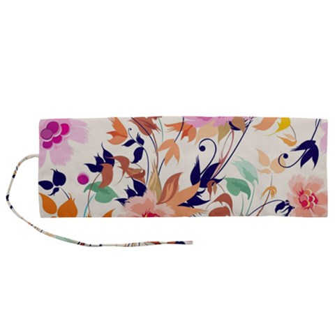 Abstract Floral Background Roll Up Canvas Pencil Holder (M) from ArtsNow.com