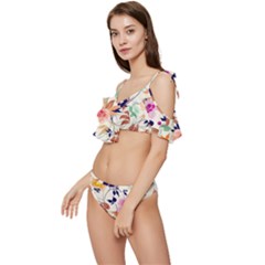 Ruffle Edge Tie Up Bikini Set	 