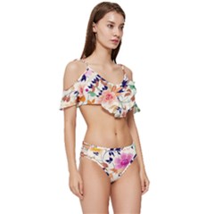 Ruffle Edge Tie Up Bikini Set	 