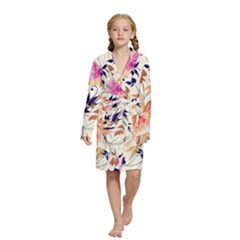 Abstract Floral Background Kids  Long Sleeve Velvet Lounge Robe from ArtsNow.com