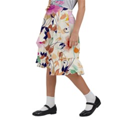 Kids  Ruffle Flared Wrap Midi Skirt 