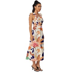 Tie-Strap Tiered Midi Chiffon Dress 