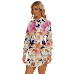 Womens Long Sleeve Shirt Dress 