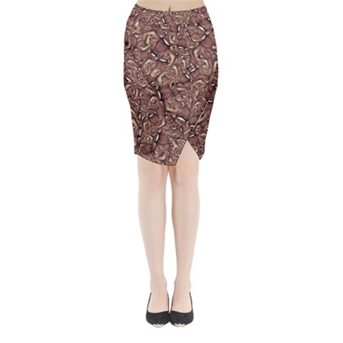 Human Spider Mutant Creatures Motif Random Pattern Midi Wrap Pencil Skirt from ArtsNow.com