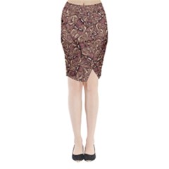 Human Spider Mutant Creatures Motif Random Pattern Midi Wrap Pencil Skirt from ArtsNow.com