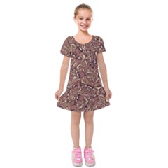 Human Spider Mutant Creatures Motif Random Pattern Kids  Short Sleeve Velvet Dress from ArtsNow.com