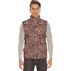 Human Spider Mutant Creatures Motif Random Pattern Men s High Neck Button Up Puffer Vest from ArtsNow.com