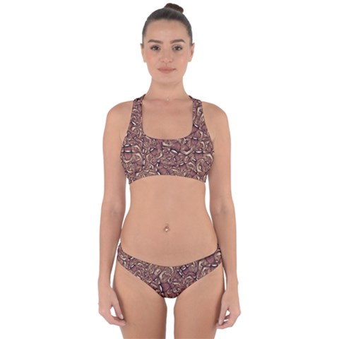 Human Spider Mutant Creatures Motif Random Pattern Cross Back Hipster Bikini Set from ArtsNow.com