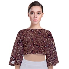 Tie Back Butterfly Sleeve Chiffon Top 