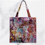 Abstract waves Zipper Grocery Tote Bag