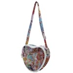 Abstract waves Heart Shoulder Bag