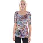 Abstract waves Wide Neckline T-Shirt