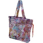 Abstract waves Drawstring Tote Bag