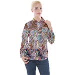 Abstract waves Women s Long Sleeve Pocket Shirt