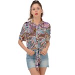 Abstract waves Tie Front Shirt 