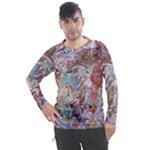 Abstract waves Men s Pique Long Sleeve T-Shirt