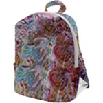 Abstract waves Zip Up Backpack