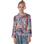 Abstract waves Kids  Frill Detail T-Shirt